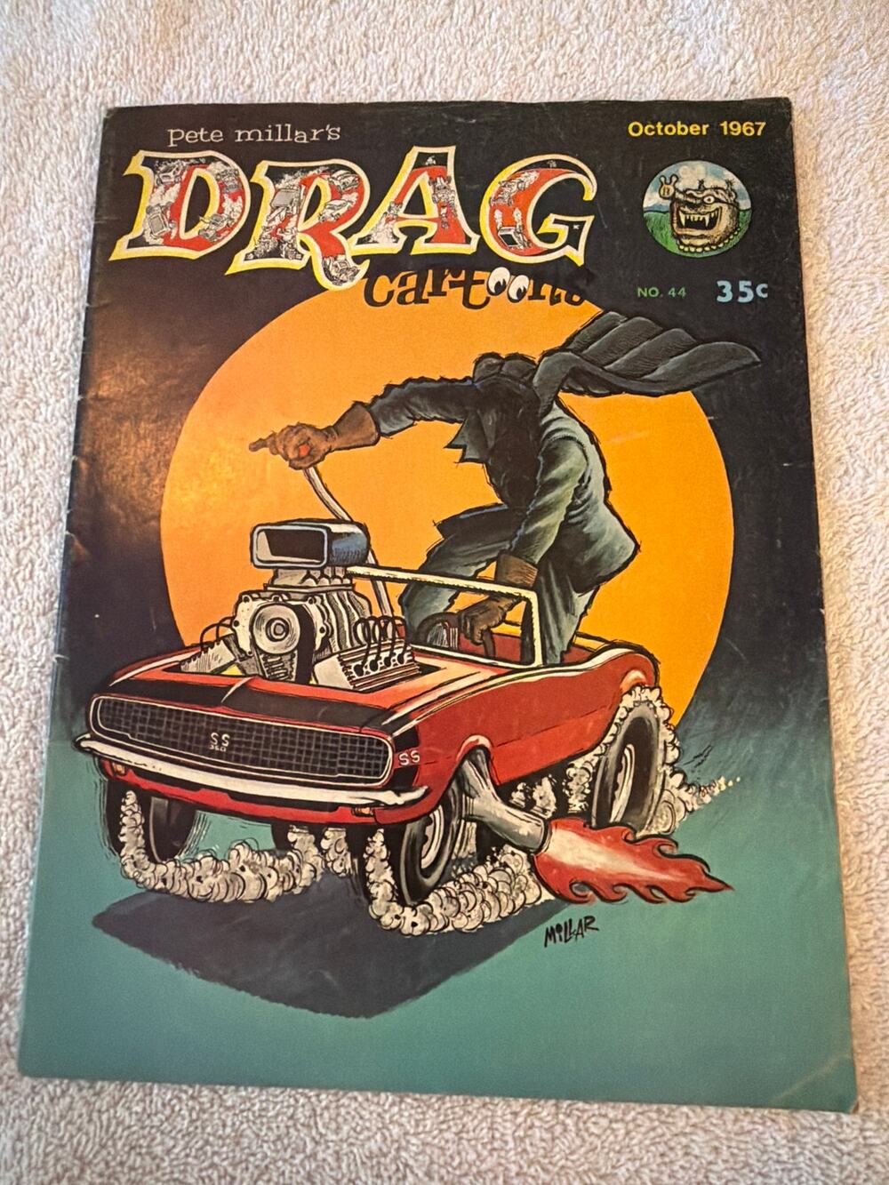 Pete Millar's Drag Cartoons No. 44 Oct 1967 Hot Rod Humor Comic Magazine Vintage